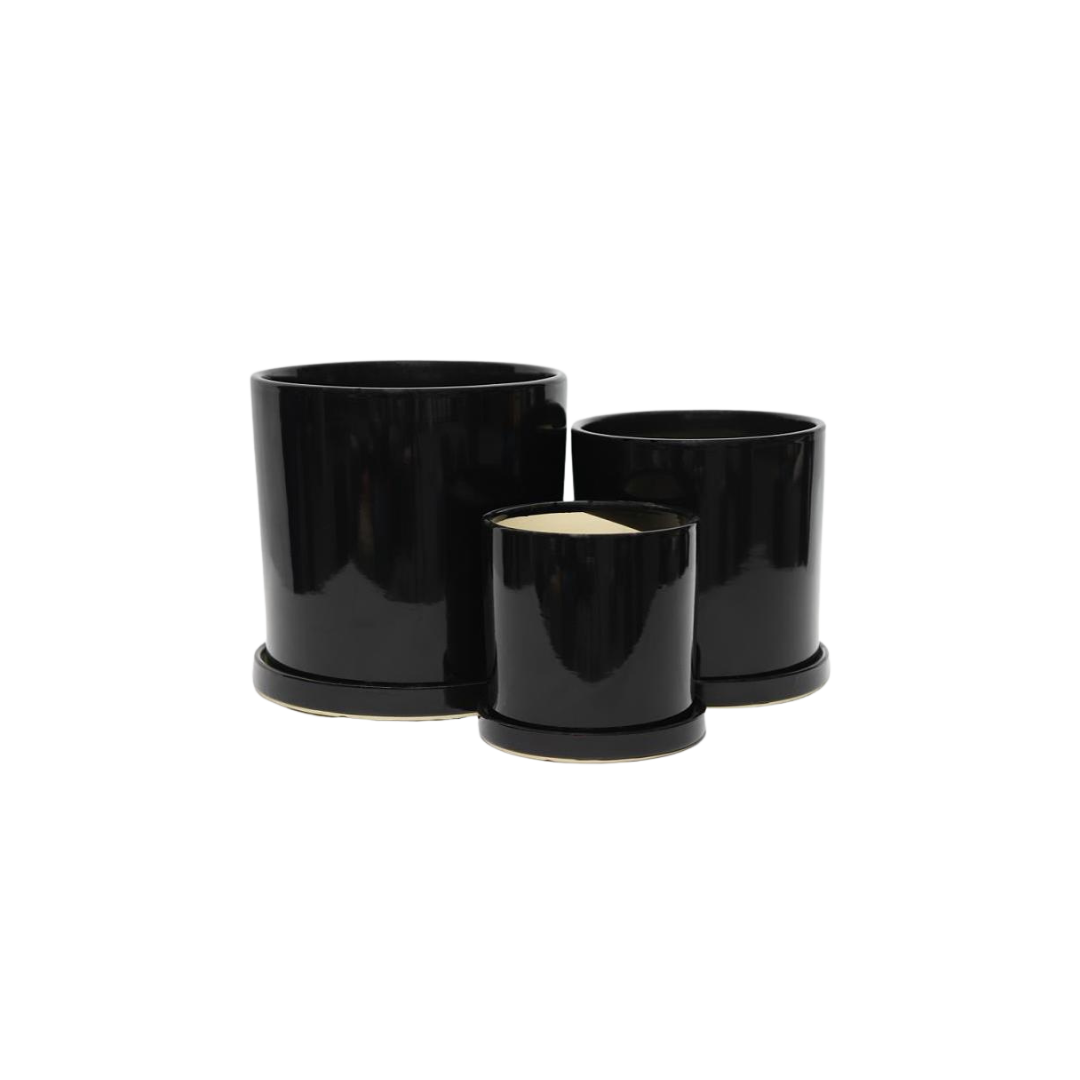 Maceta + plato Glossy grande